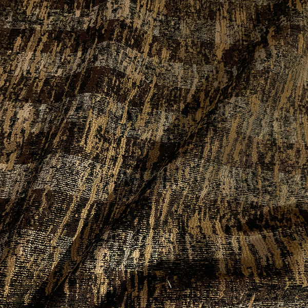 Addison Onyx Black Brown Chenille Stripe Upholstery Fabric