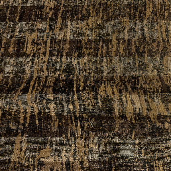 Addison Onyx Black Brown Chenille Stripe Upholstery Fabric