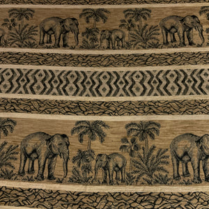 African Safari Brown Chenille Tapestry Upholstery Fabric