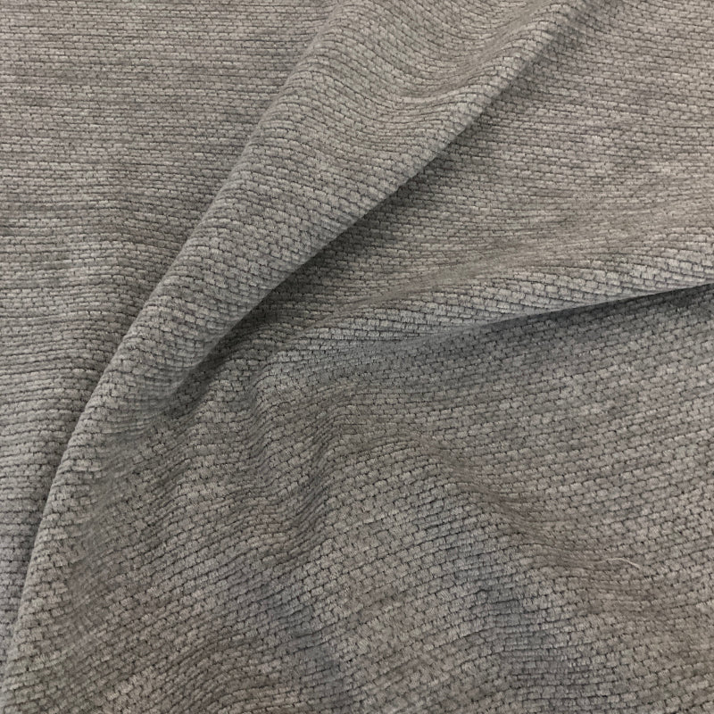 Amber Granite Solid Gray Chenille Upholstery Fabric