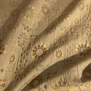 Anthropology Bronze Beige Geometric Upholstery Fabric