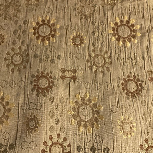 Anthropology Bronze Beige Geometric Upholstery Fabric