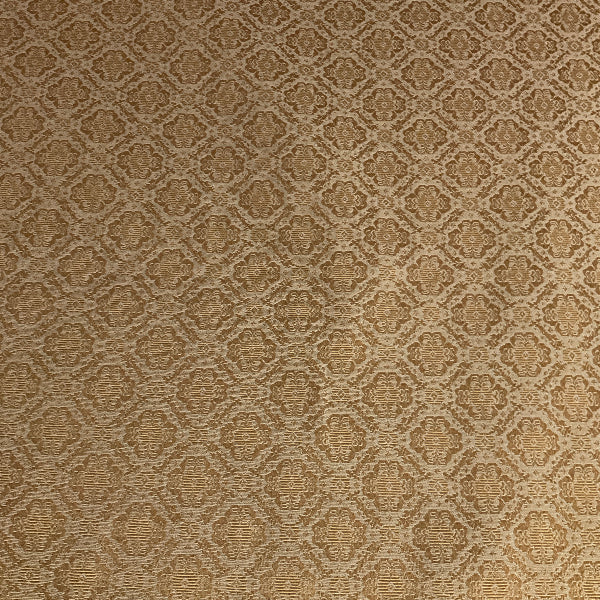 Antique Gold Diamond Design Damask Upholstery Fabric
