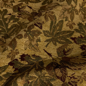 Autumn Leaves Brown Chenille Upholstery Fabric