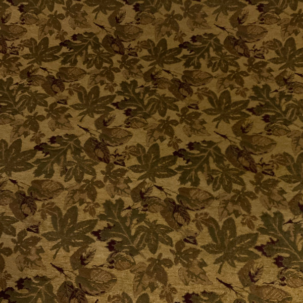 Autumn Leaves Brown Chenille Upholstery Fabric