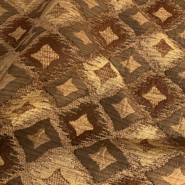 Rustic Rhombus Brown Upholstery Fabric