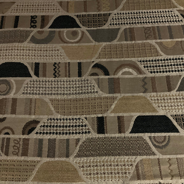 Patchwork Melody Beige Upholstery Fabric