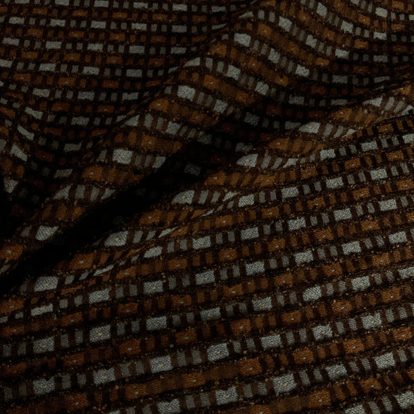 Aisley Chocolate  Geometric Design Upholstery Fabric