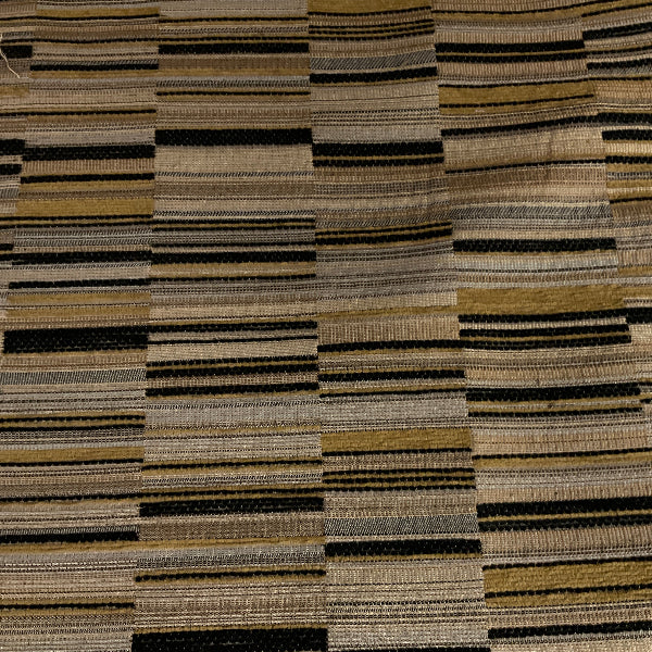 Barre Oak Beige Chenille Stripe Upholstery Fabric