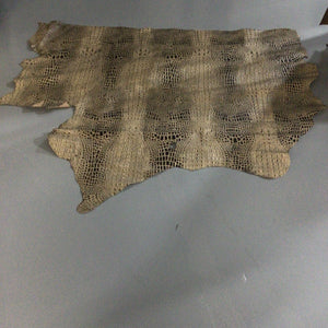Beige/Brown Alligator Embossed Leather Hide Upholstery Bundle