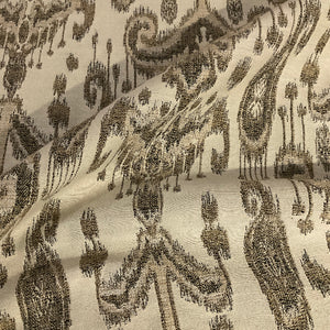 Beige Brown Ikat Design Upholstery Fabric