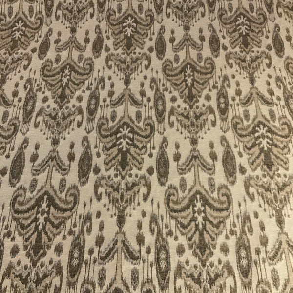 Beige Brown Ikat Design Upholstery Fabric