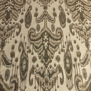Beige Brown Ikat Design Upholstery Fabric
