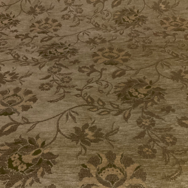 Beige Floral Chenille Tapestry Upholstery Fabric