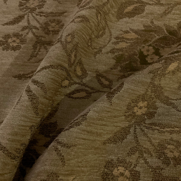 Beige Floral Chenille Tapestry Upholstery Fabric