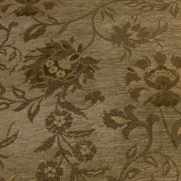 Beige Floral Chenille Tapestry Upholstery Fabric