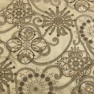 Beige Geometric Design Upholstery Fabric