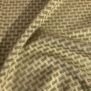 Beige Green Chenille Basket Weave Upholstery Fabric