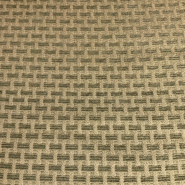 Beige Green Chenille Basket Weave Upholstery Fabric