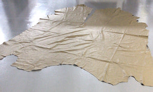 Beige Leather Hide Upholstery Remnant