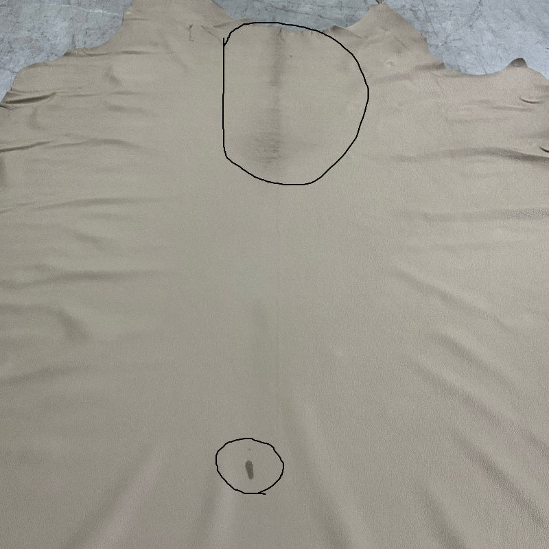 Beige Pebble Grain Leather Full Whole Cow Hide Upholstery