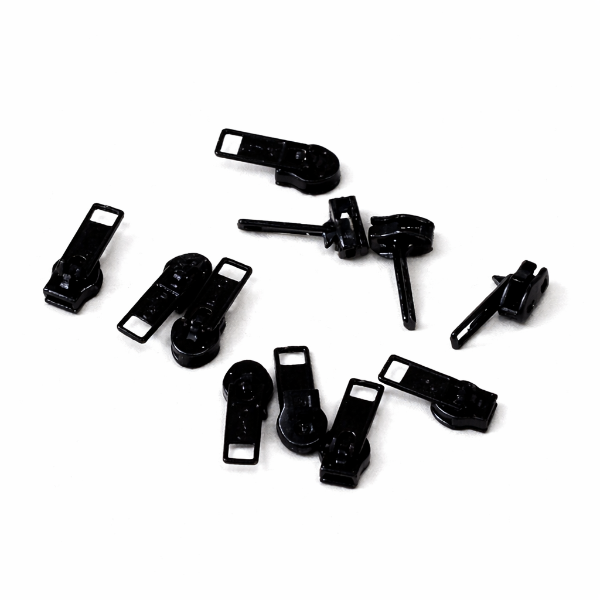 Black 4.5 Upholstery Zipper sliders