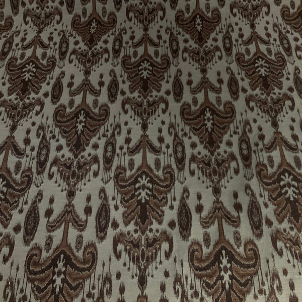 Blue Brown Ikat Design Upholstery Fabric