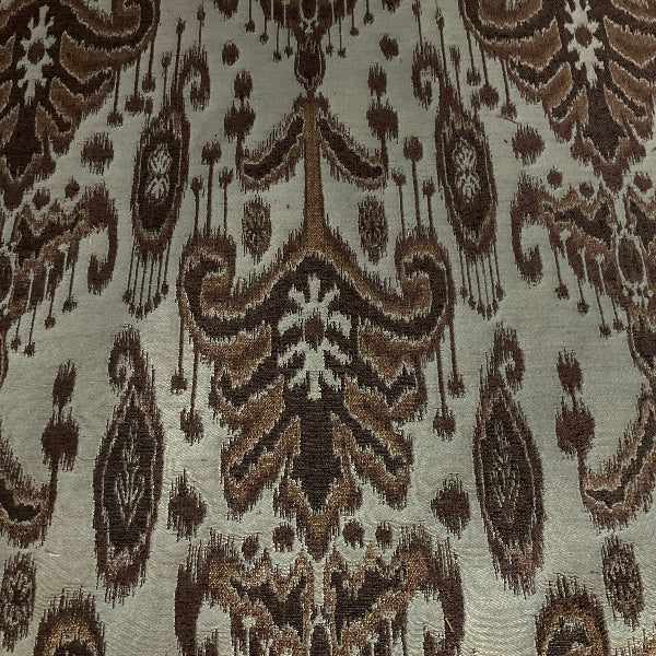Blue Brown Ikat Design Upholstery Fabric