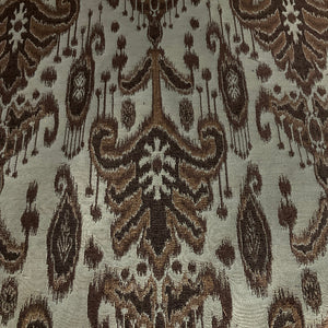 Blue Brown Ikat Design Upholstery Fabric