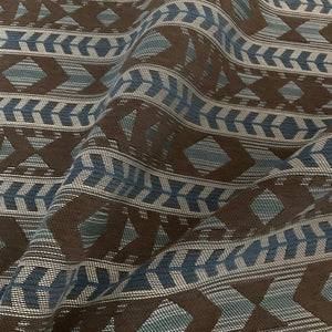 Blue and Brown Southwest Stripe Upholstery Fabric