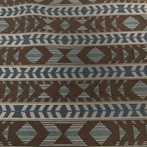 Blue and Brown Southwest Stripe Upholstery Fabric