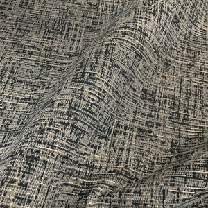 Blue and Silver Chenille Crosshatch Tweed Upholstery Fabric
