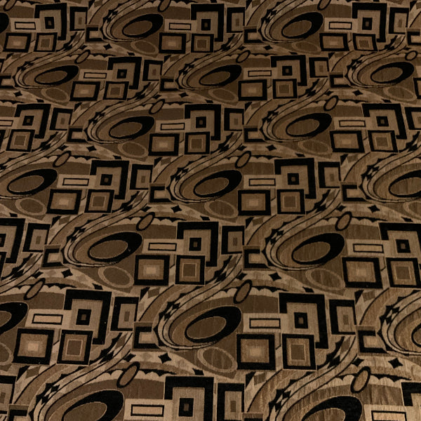 Brown Black Abstract Geometric Upholstery Fabric