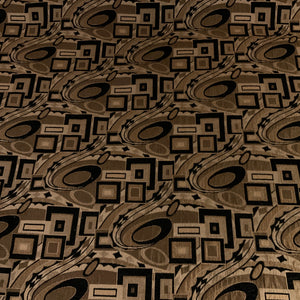 Brown Black Abstract Geometric Upholstery Fabric