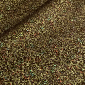 Brown Chenille Paisley Designer Upholstery Fabric