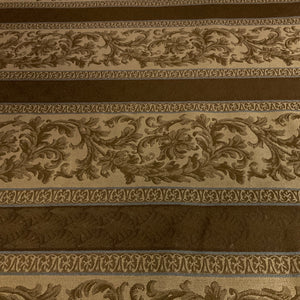 Brown Floral Panel Stripe Upholstery Fabric