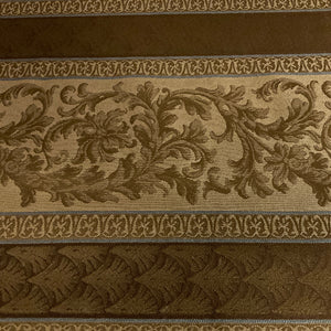 Brown Floral Panel Stripe Upholstery Fabric