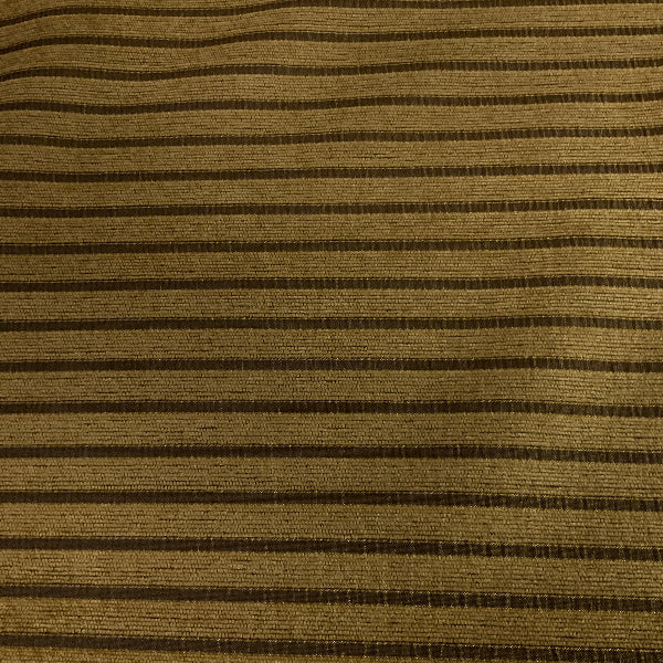 Brown Gold Chenille Stripe Upholstery Fabric