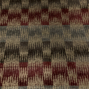 Brown Gray Zig Zag Chenille Stripe Designer Upholstery Fabric
