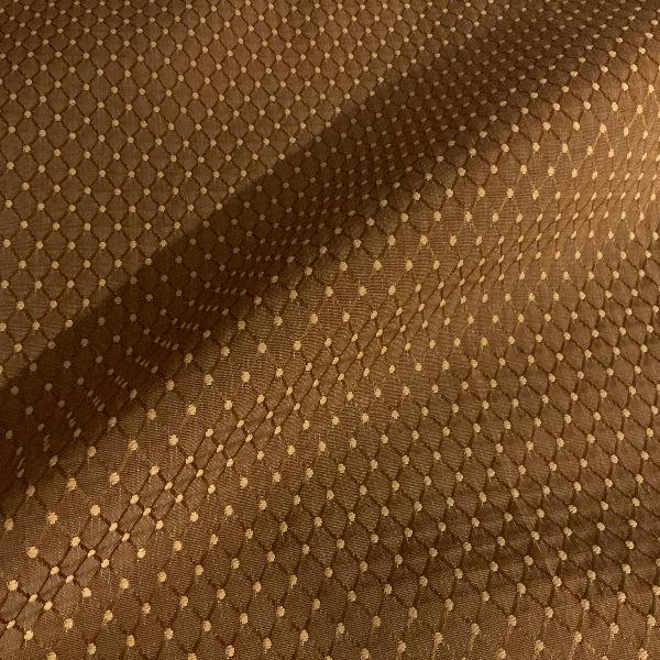 Brown Textured Diamond Design Upholstery Fabric