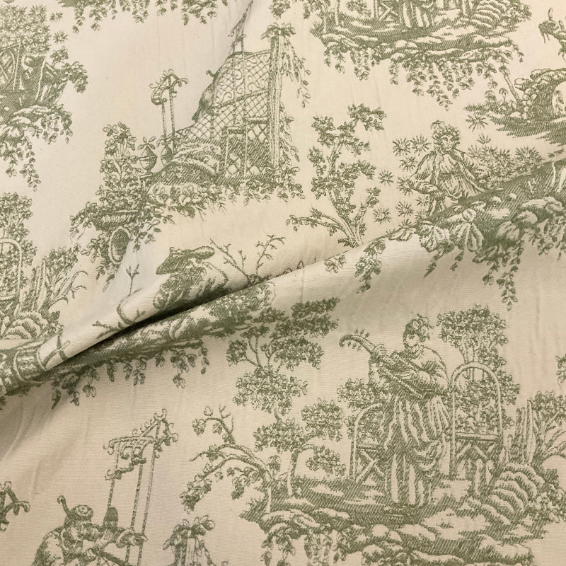 Burch Bethany Green Toile Design Upholstery Fabric