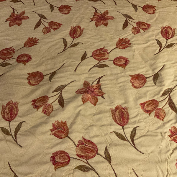 Burch Beverly Butter Beige Embroidery Floral Upholstery Fabric