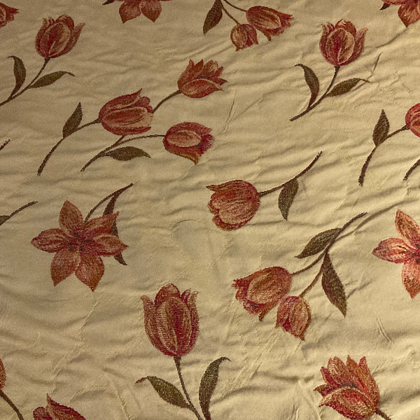 Burch Beverly Butter Beige Embroidery Floral Upholstery Fabric