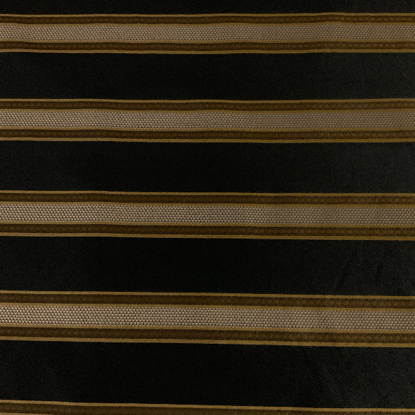 Burch Black Brown Stripe Designer Upholstery Fabric