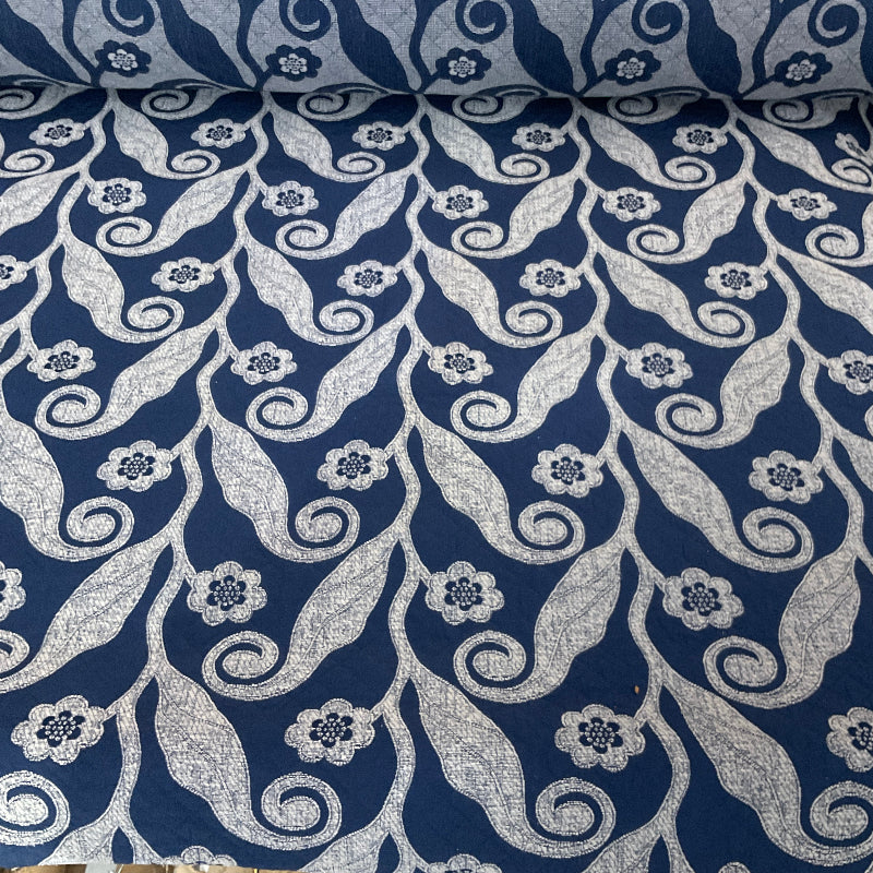 Burch Bonn Blueberry Blue Paisley Upholstery Fabric