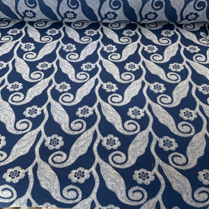 Burch Bonn Blueberry Blue Paisley Upholstery Fabric