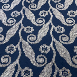 Burch Bonn Blueberry Blue Paisley Upholstery Fabric