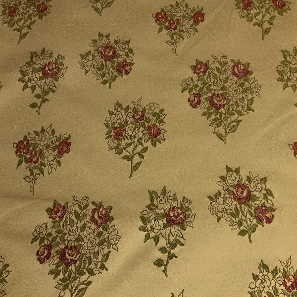 Burch Bouquet Butter Beige Floral Designer Upholstery Fabric
