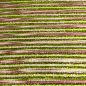 Burch Bright Green Textured Chenille Stripe Upholstery Fabric