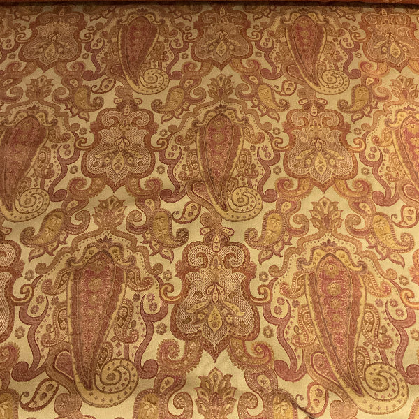 Burch Brody Rose Pink Beige Paisley Upholstery Fabric